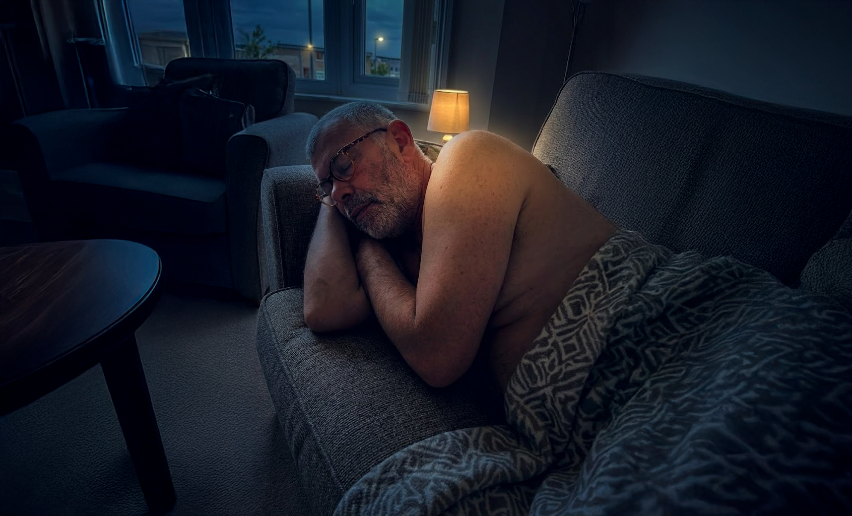 Pete (Dad) sleeping on the couch